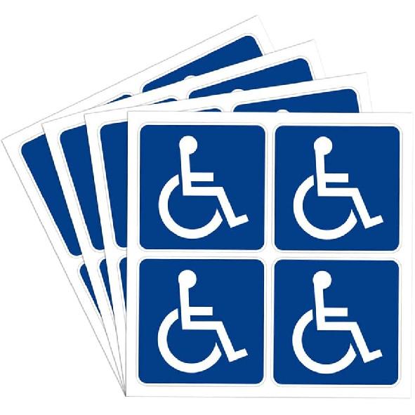 dealzEpic - Wheelchair Sign Handicapped Disabled Sign | Self Adhesive Vinyl Decal Sticker - 4x4 cm (1.57x1.57 inches)