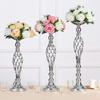 Hollow Design Golden Flower Stand Romantic Iron Art Vase Floral Display Rack  Wedding Props