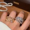 Elegant Irregular Crushed Diamond Ring for Women: High-End, Super Shiny Index Finger Accessory