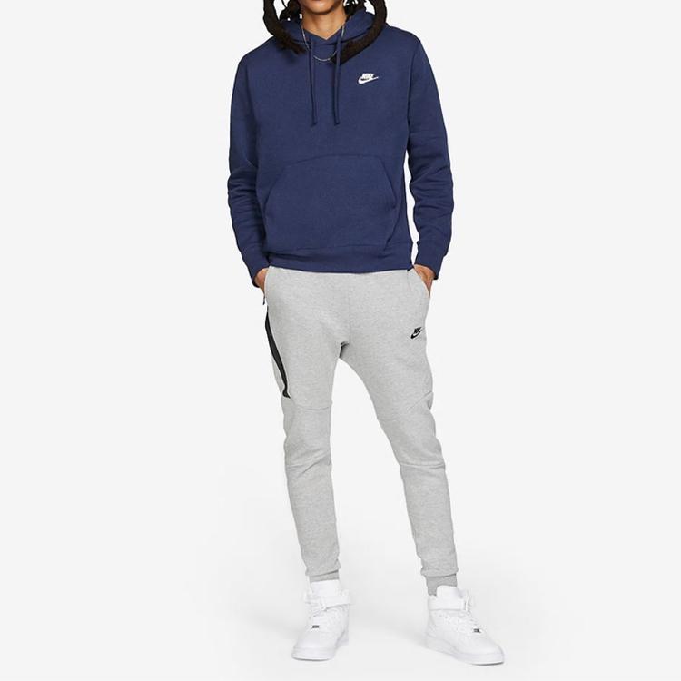 Nike Sportswear Club Fleece Pullover Hoodie Midnight Navy/White Men Tops Blue BV2654-410