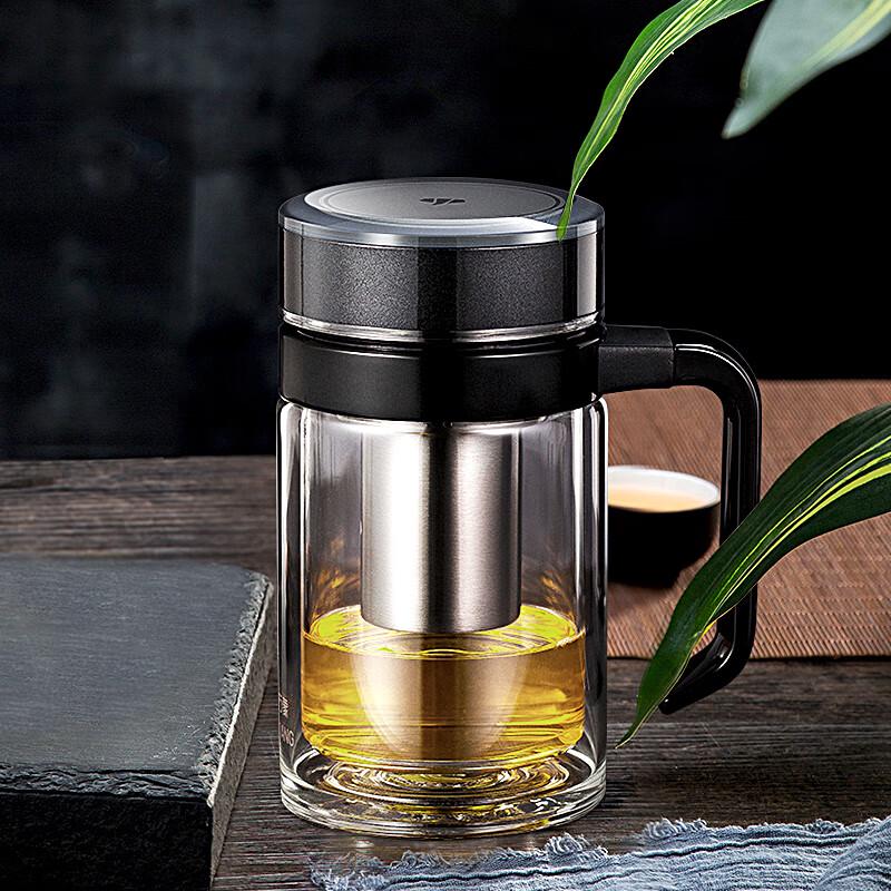 Wanxiang Double-Layer Tea Infuser Glass Mug