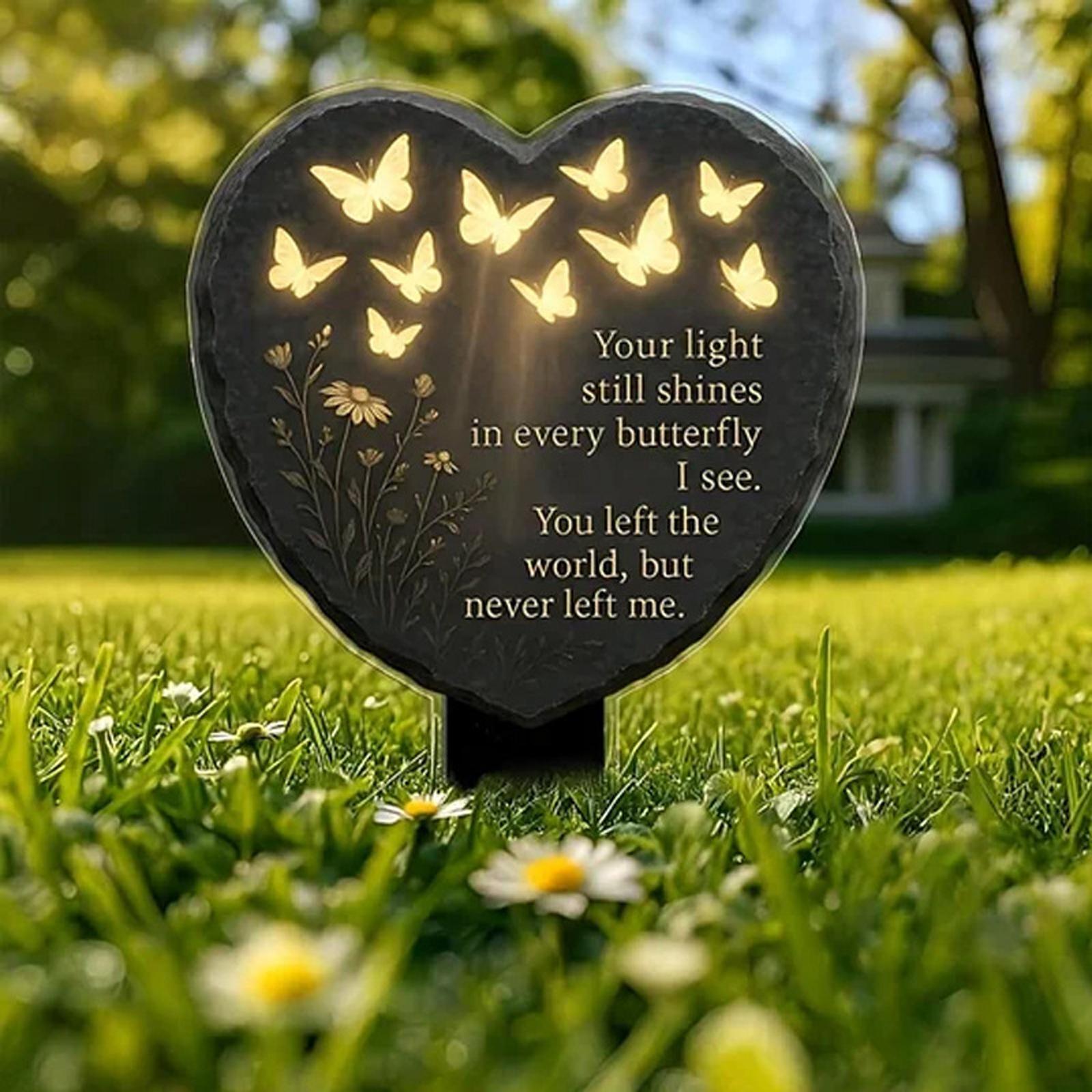 

Butterfly Heart-Shaped Garden Plaque Ground Insert One Size