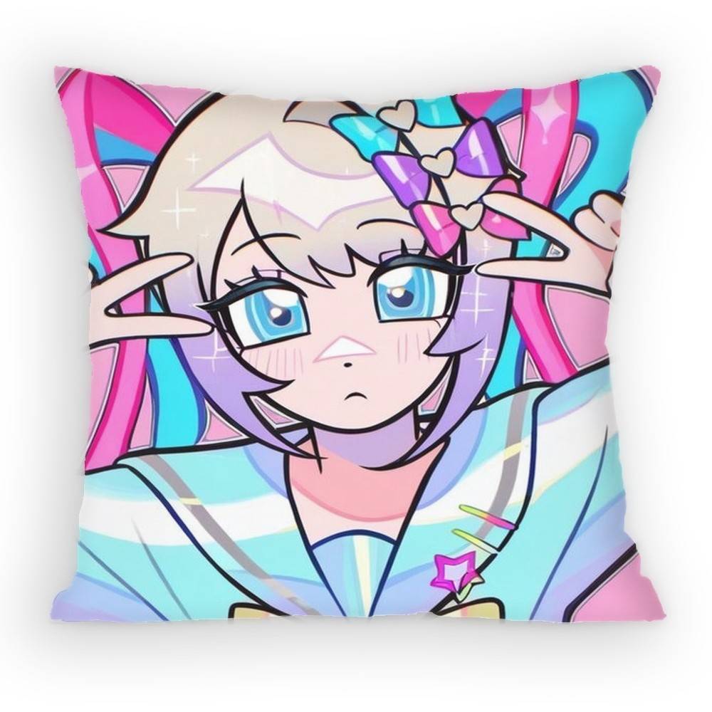 Needy Girl Overdose Cute Cartoon Pillow Case Anti-Dustmite Pillowcase Invisible Zipper Silky Short Plush Sofa Cushion Cover