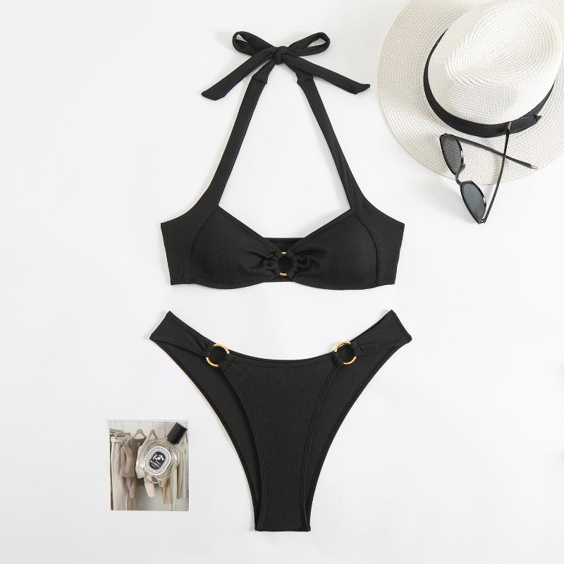 Separate Swimsuit, Sexy Backless Mesh Bikini Set