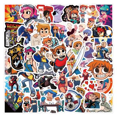 55/110 Fogli Scott Pilgrim Adesivi Graffiti Decorativi Scooter Chitarra Adesivi Impermeabili