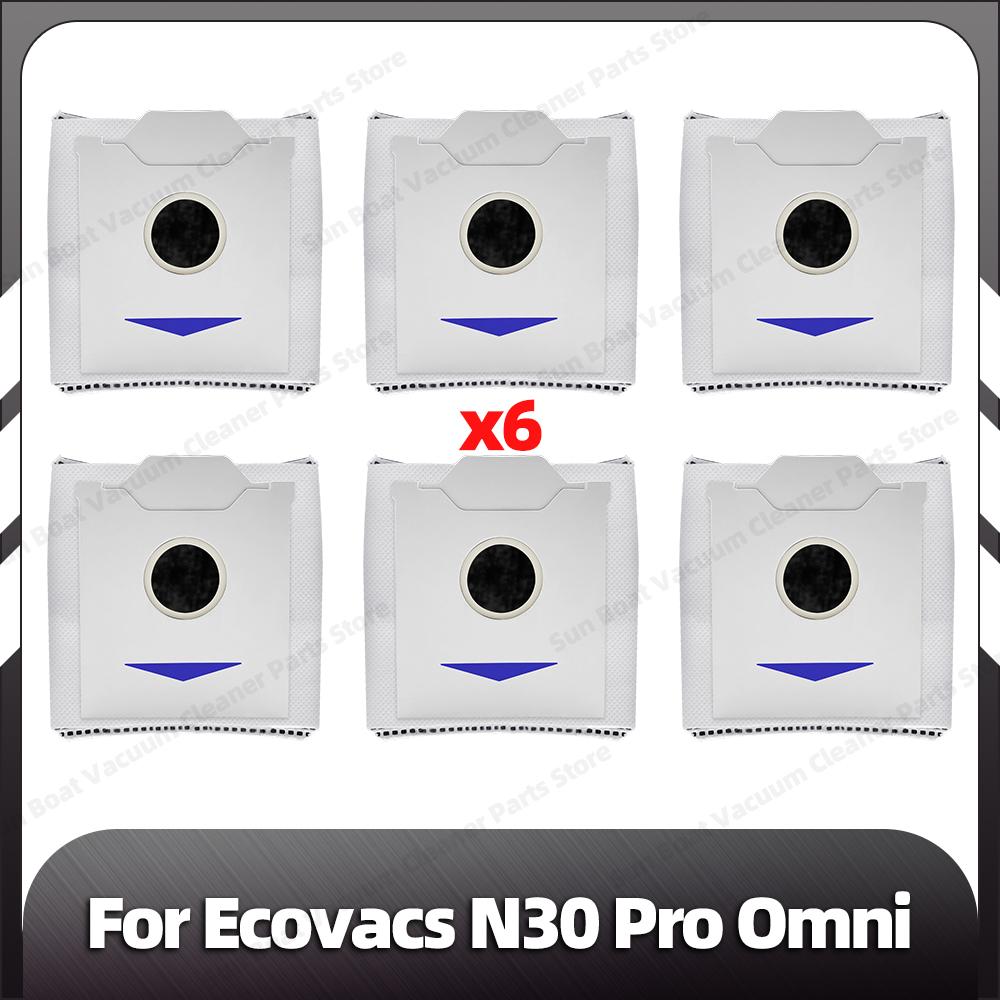 Compatible for Ecovacs N30 Pro Omni Replacement Main Side Brush Mop Pad Dust Bags Spare Parts Accessories