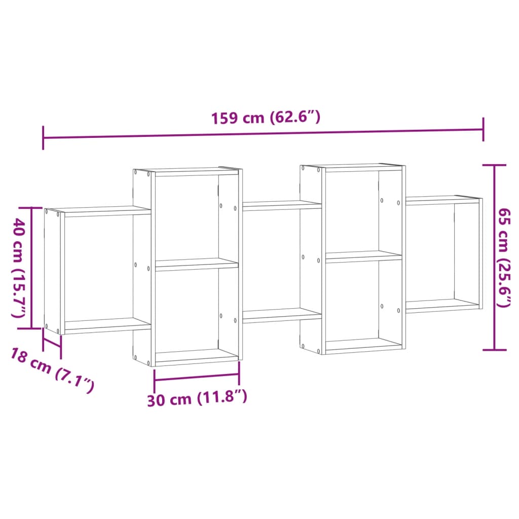 Wandplank Wit 159 x 18 x 65 cm Spaanplaat