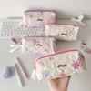 Quilted Pen Pouch Butterfly Printing Cosmetic Bag Fashion Pen Bag  Girls Gift