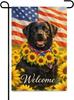 Fun Black Labrador Retriever Sunower Garden Ag 12x18Inch,American Ag Patriotic Welcome Dog Outdoor Yard Cute Animal Sp AAS