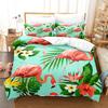 Flamingo Duvet Cover King Queen Tropical Palm Leaves Flower Bedding Set For Adult Red Animal Floral 2/3pcs Polyester Quilt Cover