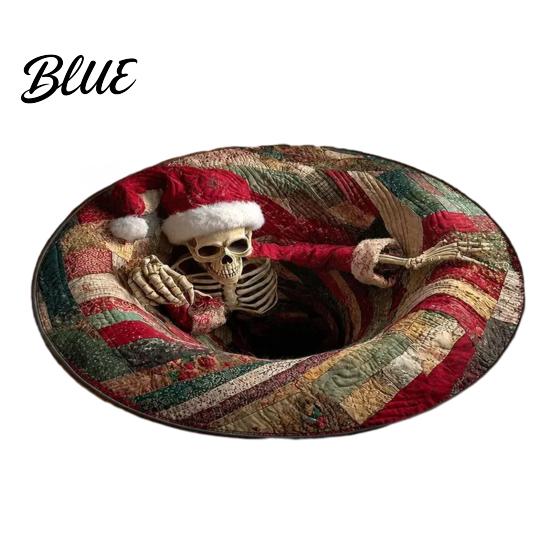 Entryway Christmas Runner 3D Rug Illusion Area Round Decorative Soft Comfortable Seasonal Rug Floor Mat Festive Carpet for Indoor Home Living