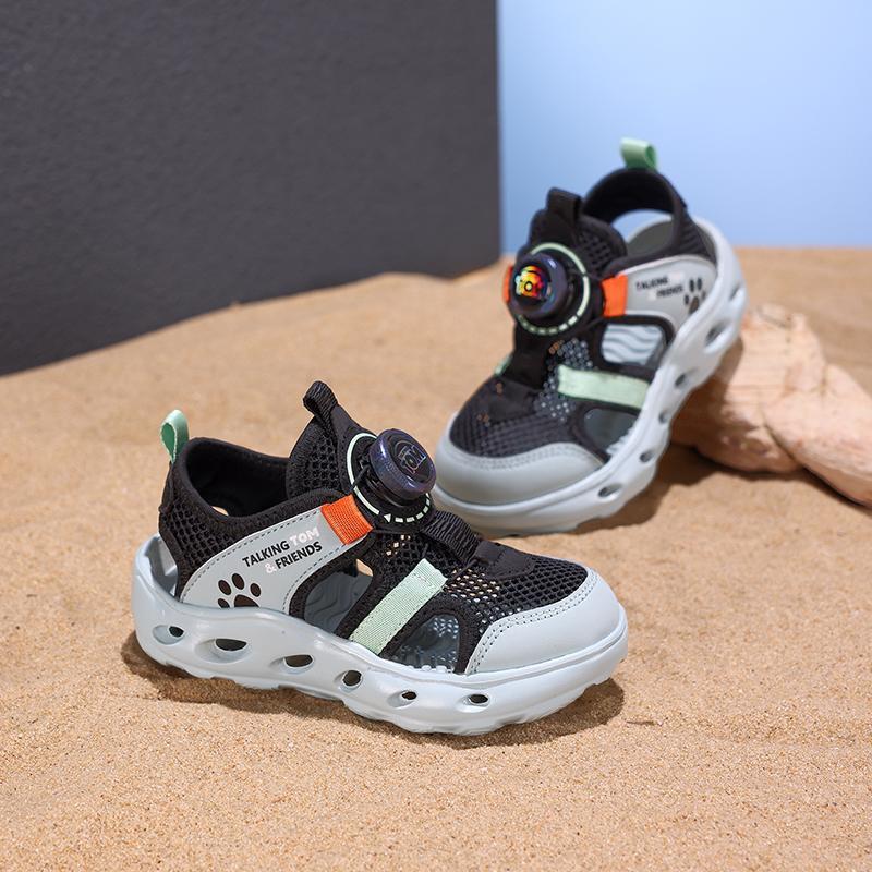Tom Cat Non-slip Comfortable Children s Sandals Sports Fashion 2025 Swivel Buckle Light Breathable Hollow Shoes 37