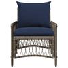 Garden Chair with Cushion Gray 73 x 61 x 77 cm Poly Rattan