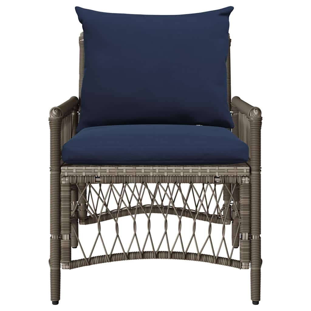 Garden Chair with Cushion Gray 73 x 61 x 77 cm Poly Rattan