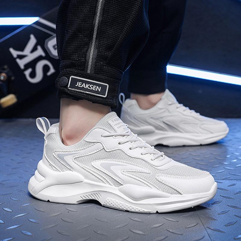 fashion Summer Mesh Sneakers Platform Comfortable Tennis Shoes for Men Trendy Lace-up Male Running Shoes Designer Versatile Casual Shoes
