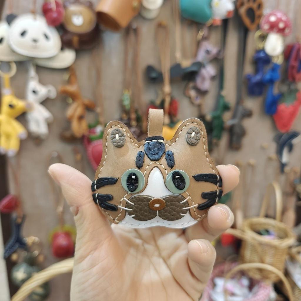 Soft Leather Ragdoll Cat Doll Keychain Pendant Hanging Bag Accessories Decoration Couple Doll Cute Gift Holiday Bag Pendant