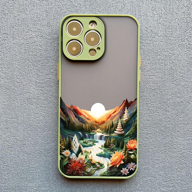 Forest scenery Mountain River Landscape Phone Case For iphone 16 15 14 13 12 11 Pro Max Mini Plus X XR XS 7 8 Shockproof Cover