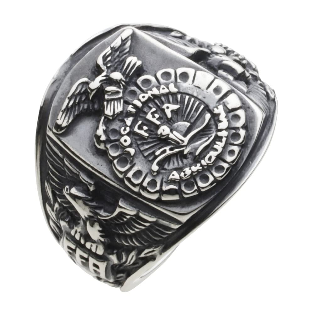 

American Casual Eagle College Ring 925 Silver fr0376 29 [Figmart] [Silver Accessories] No.