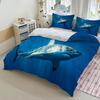 3pcs Shark Print Bedding Set - Blue Ocean Theme for Bedroom Decor Polyester Machine Washable All-Season Comfort Machine Washable