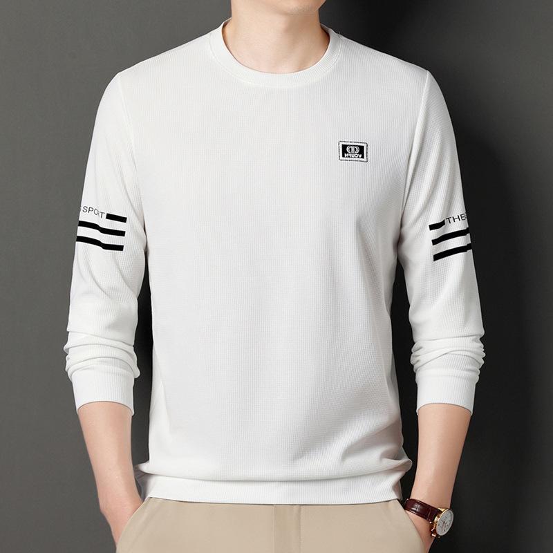 Весна и осень Новый стиль Круглый вырез Длинный рукав Футболка Нижняя рубашка Свободная — фото 8