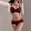 Pure Desire Girl Red Underwear Small Chest Push Up To Show Big Sexy Side Breasts Bra Set