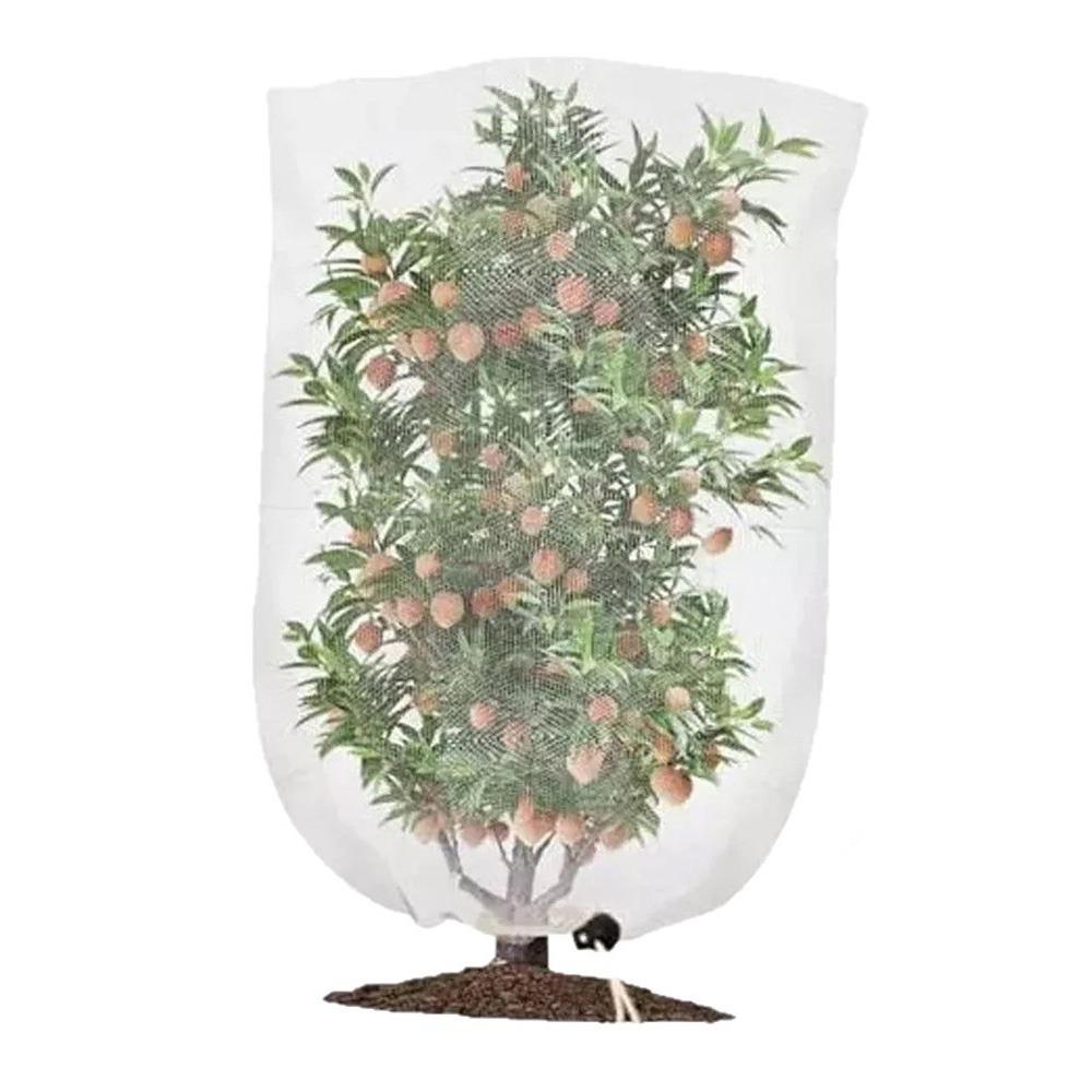 

White Plant Netting Cover Insect Prevention Round Plant Protective Net with Drawstring Bird Prevention Plant Growing Net S