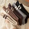 Women's Retro College Style Two-Stripe Mid-Calf Cotton Socks - Autumn/Winter Versatile Slimming Trend