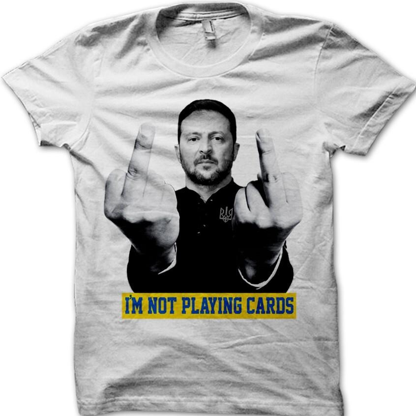 Zelensky Trump Vance Meeting FINGER meme playing cards Support UKRAINE t-shirt S