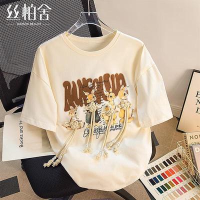 Sishe Cartoon Print Loose Fit Short Sleeve T-Shirt