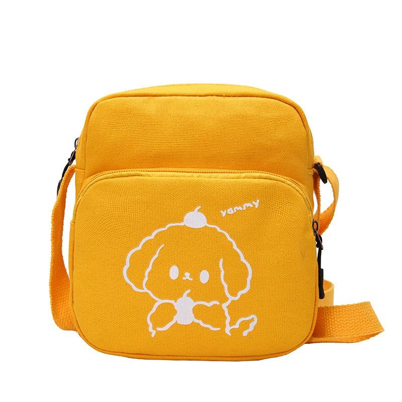Japonský Harajuku styl kreslená plátěná taška korejská minimalistická crossbody peněženka pro studenty