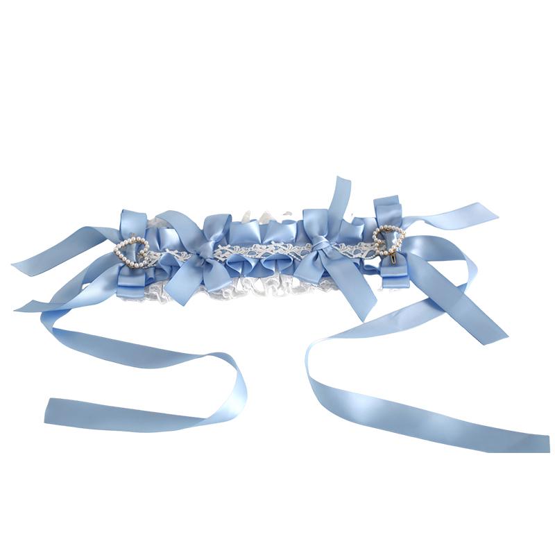 Original Light Blue Lolita Velvet Cake Hair Accessories Gorgeous Top Hat Lace Headband Hair Accessories for Women