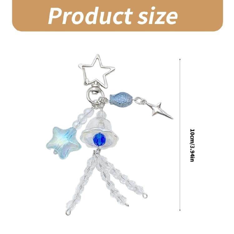 Stylish Jellyfish Starfish Fish Beaded Keychain Charm With Acrylic Bag Pendant Keychain Keyring for Elegant Women