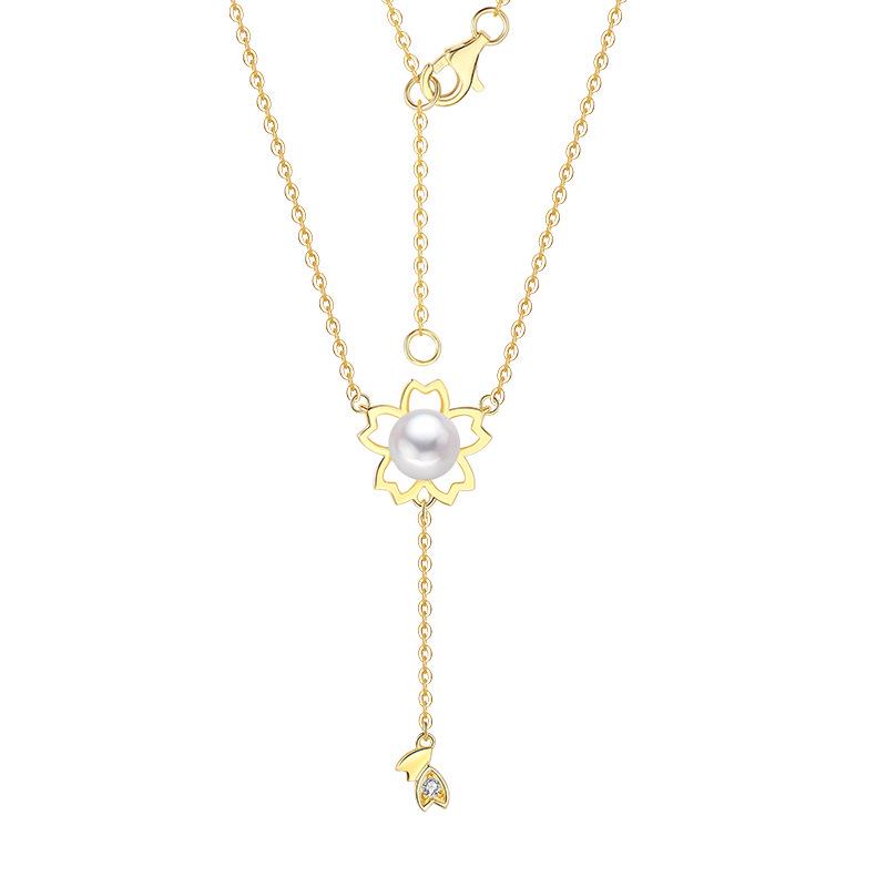 S925 Sterling Silver & Freshwater Pearl Tassel Necklace - Fashionable Niche Design for Women 925 Sterling Silver