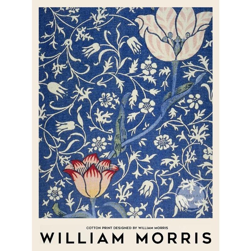 Canvas Painting Wall Art Pictures Abstract William Morris Flower Leaf Bird Vintage Posters and Prints for Living Room Home Decor
