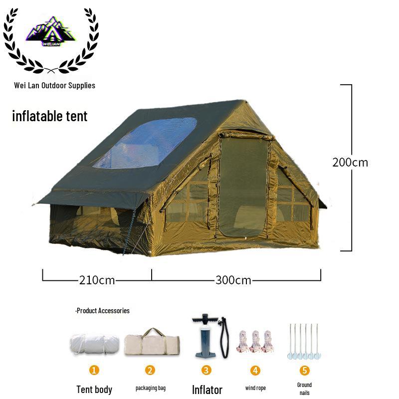 Inflatable One-Piece Tent: Windproof & Rainproof, Portable Oxford Cloth for Outdoor Camping