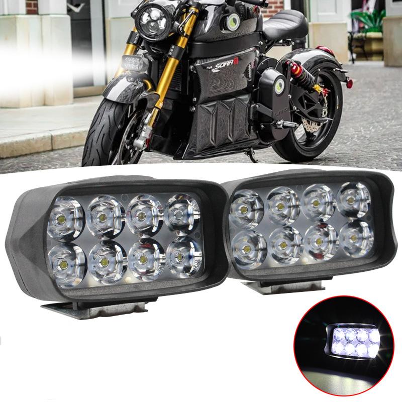 12-80V Motorcycle Headlight Auxiliary Bulb LED Electric Vehicle Spotlights Scooters Waterproof Modified Bulbs Moto Accessories
