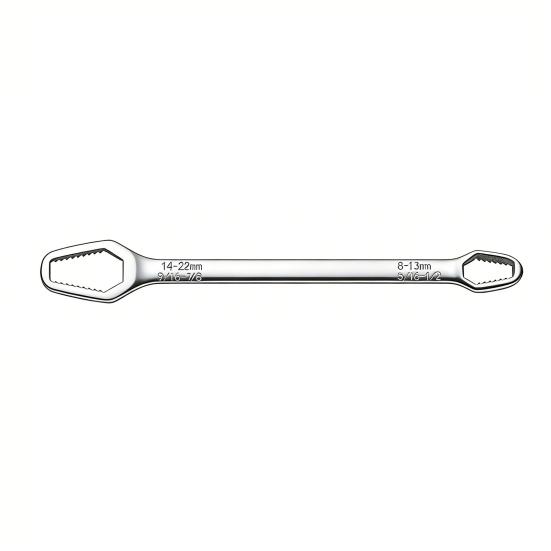 Universal Double Ended Wrench Automotive Bicycle Maintenance Plumbing Wrench 8-22mm Self-Tightening Adjustable Spanner