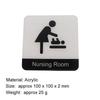 Pop Black Acrylic Creative Signage Nursing Room Sign Wall Label Sticker Warning Badge for Shopping Malls Airports Stations Hospitals Parks
