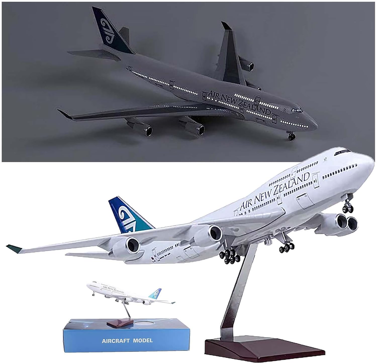 

самолет 47см Air New Zealand B747 масштаб 1/160 Симуляция Модель самолета гражданской авиации Со светом и колесами Коллекционировать no lights