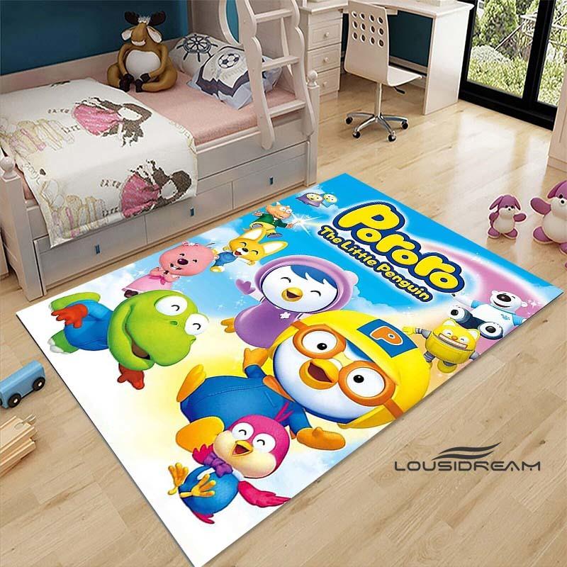 2026 Tappeti con Motivo a Forma di Pesce Carino P-Pororo-Park 15 Misure Tappetino per Pavimento Soggiorno Camera da Letto Comodino Tappeto Area Tappeto per Giochi Camera dei Bambini Decorazione per la Casa