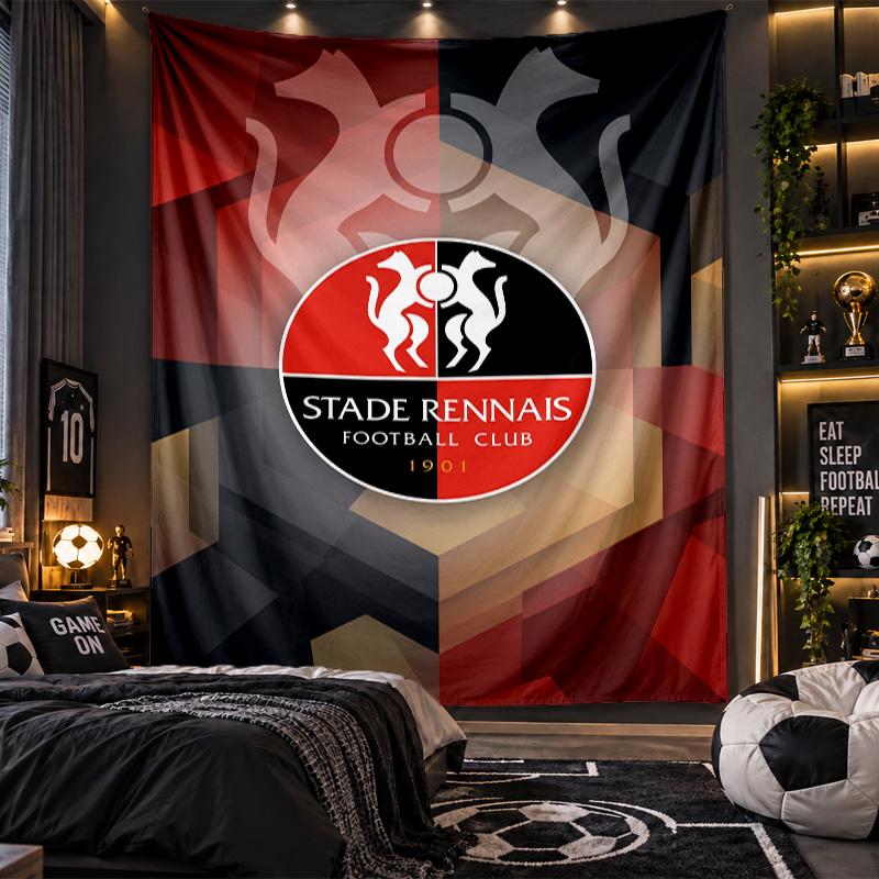 Wall Hanging Tapestry Stade Rennais FC Print Cloth for Living Room Bedroom Home Decor