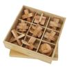 9 Pcs Brain Teaser Puzzle 3D Unlock Interlock Wooden Brain Test Game Educational Intellectual Lock