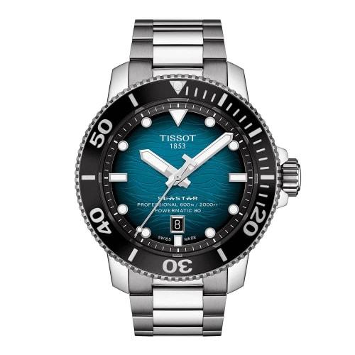 Tissot Seastar 2000 Professional Watch with Bracelet, Officially Imported, Men's, T1206071104100, Green Dial