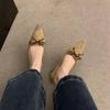 Retro non-slip flat shoes, small fragrant style pointed head, shallow mouth fashion bow single shoes women's 2026 new models