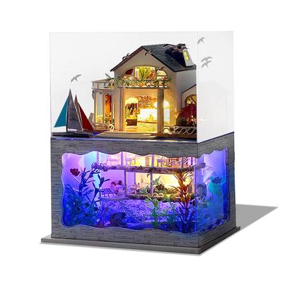 Moin moin měřítko domeček pro panenky miniatura DIY sada set návod k použití Dům s suterénem LED světlo akrylový box číslo 1/24 [včetně japonštiny]