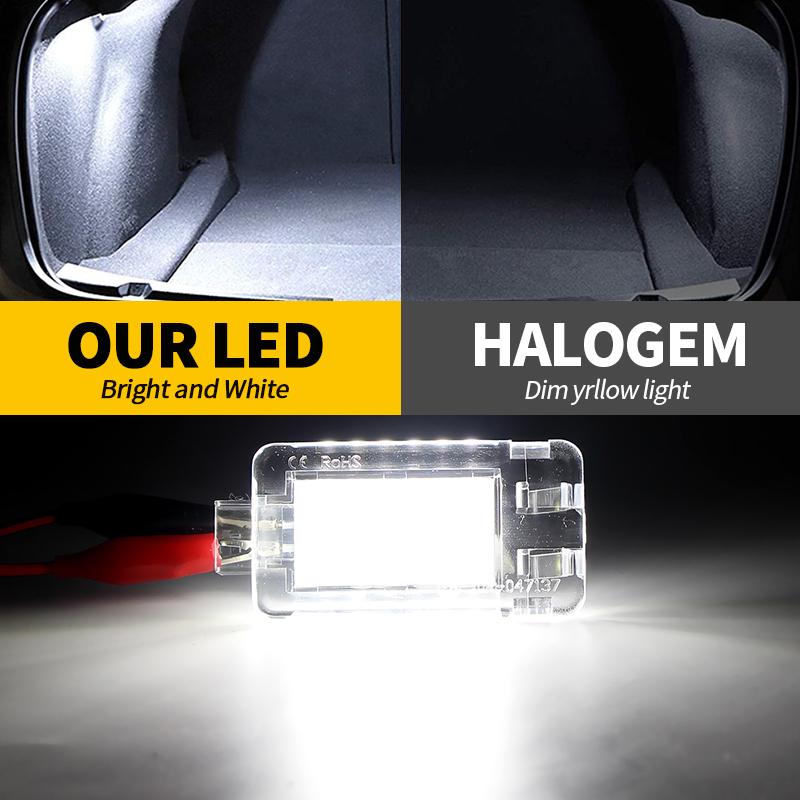 2Pcs 6000k LED Luggage Compartment Light Trunk Footwell Lamps For Volvo S80 2000-2013 C70 2000-2013 XC90 2004-up OEM#: 30754448