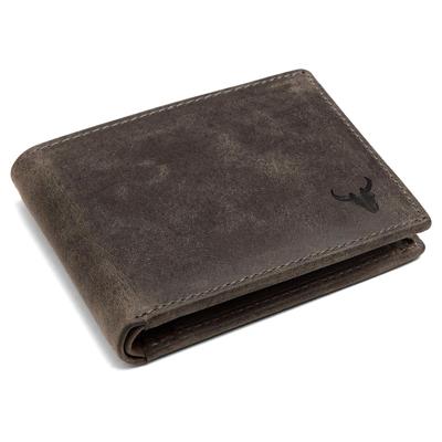 Leather Wallet for Men I Handcrafted I Credit/Debit Card Slots I 2 Currency Compartments I 2 Secret Compartments (Grey Hunter)