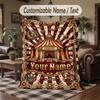 Christmas Festive Theme Throw Blanket Custom Name Text Personalized Blanket Soft Cozy Blanket for Home Sofa Bed