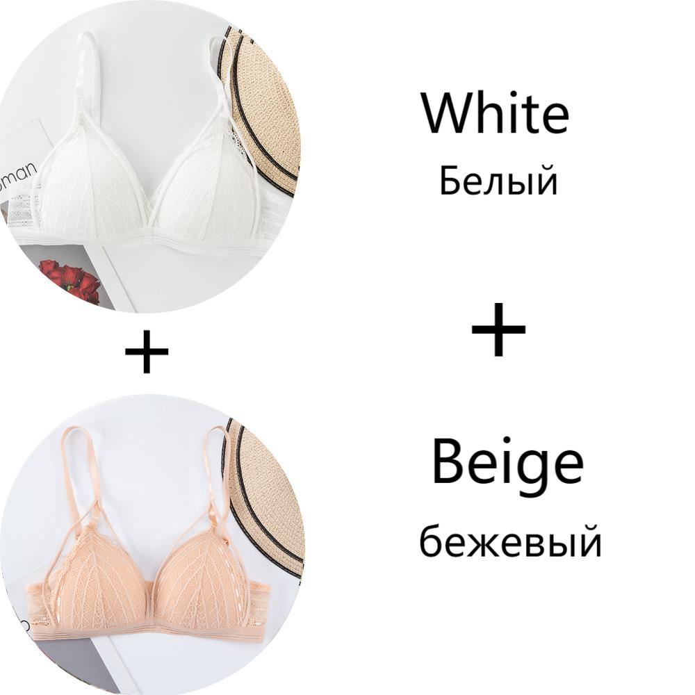 2 Pc Sexy Cross Straps Lace Bra Elastic Band Lining Thin Strap Lace Up Bra Push Up Bra Cropped Top Pajama Bra