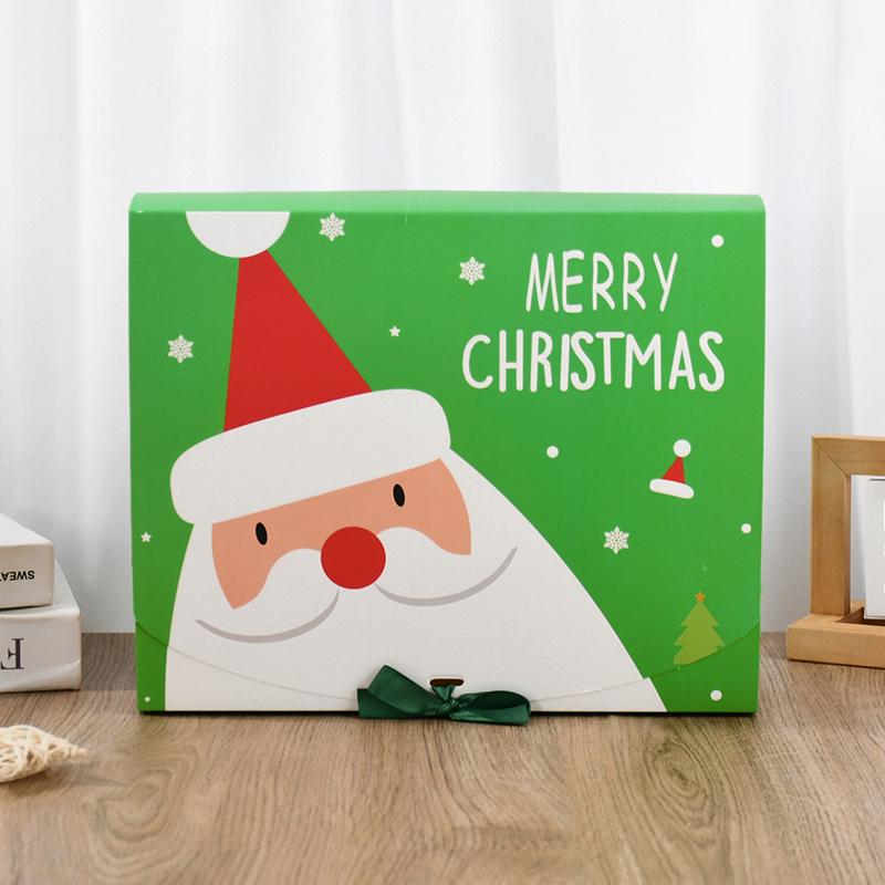 4Pcs Christmas Gift Box Santa Claus Large Cookie Snack Cake Packaging Box Xmas Noel Navidad Kids Gift Home Decor 2025 New Year